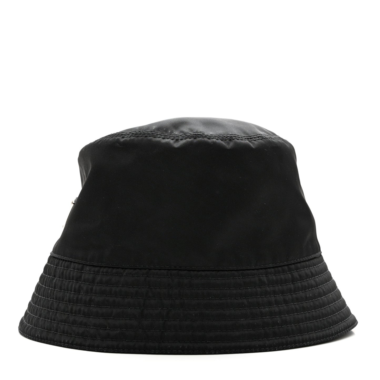 Re-Nylon Metal Triangle Logo Womens Bucket Hat L Black