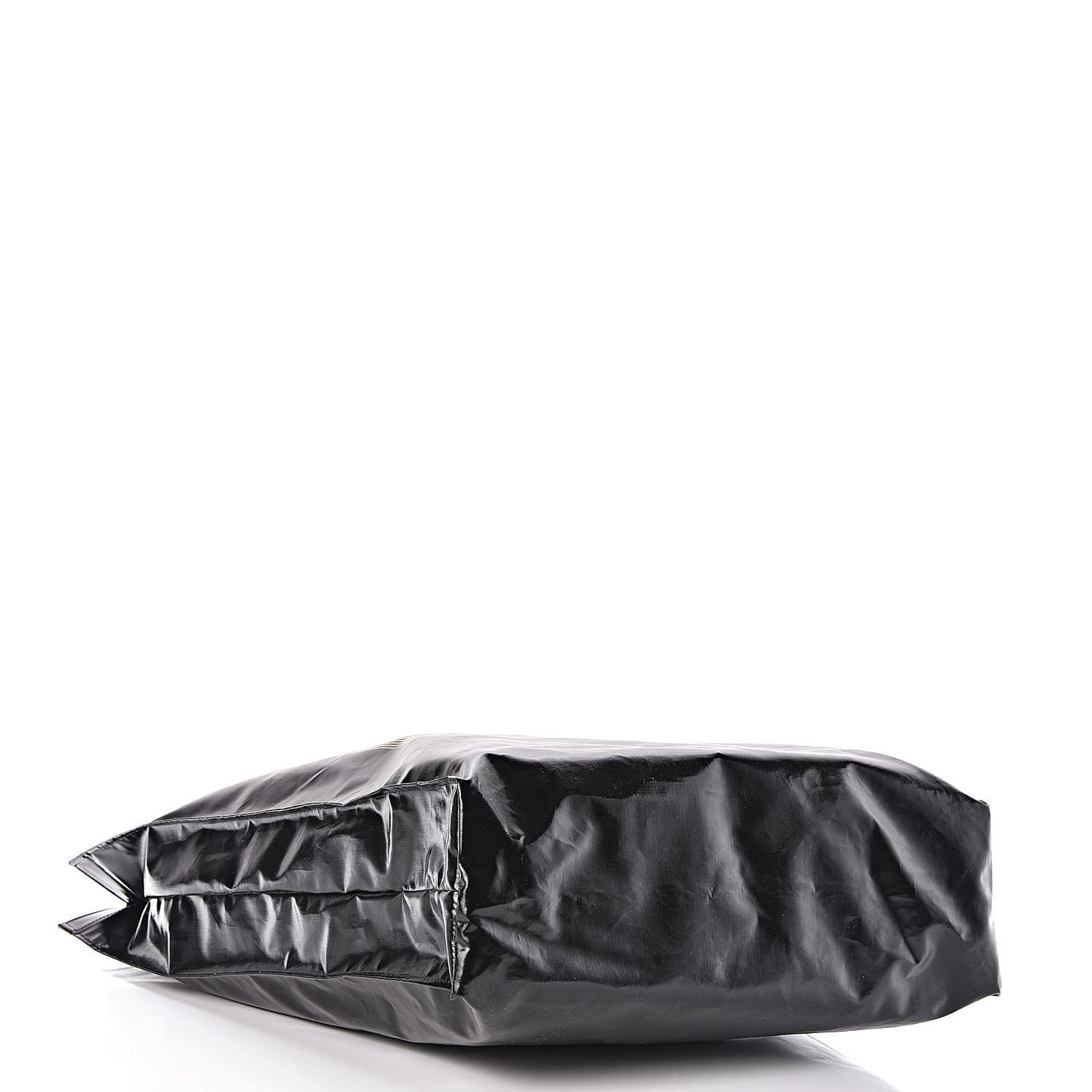 Patent Canvas Frame Logo Vertical Tote Black Crop