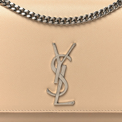 Saint Laurent Grain De Poudre Medium Monogram Kate Satchel Nude Powder 7 of 10