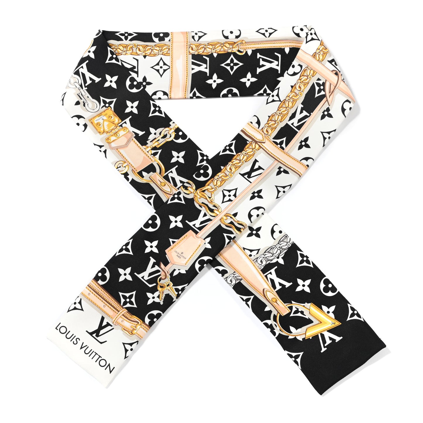 Silk Monogram Confidential Bandeau Black