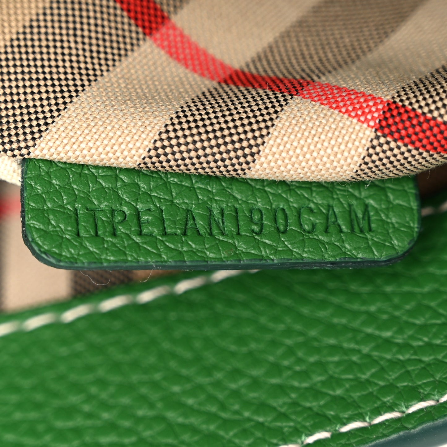 Grainy Calfskin Vintage Check Note Crossbody Bag Ivy Green
