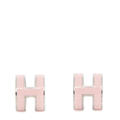 Hermes Palladium Lacquered Pop H Earrings Sugar Pink 1 of 5