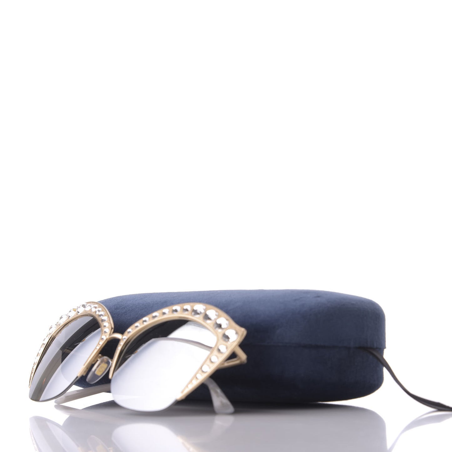 Metal Crystal Cat Eye Sunglasses GG00114S Gold