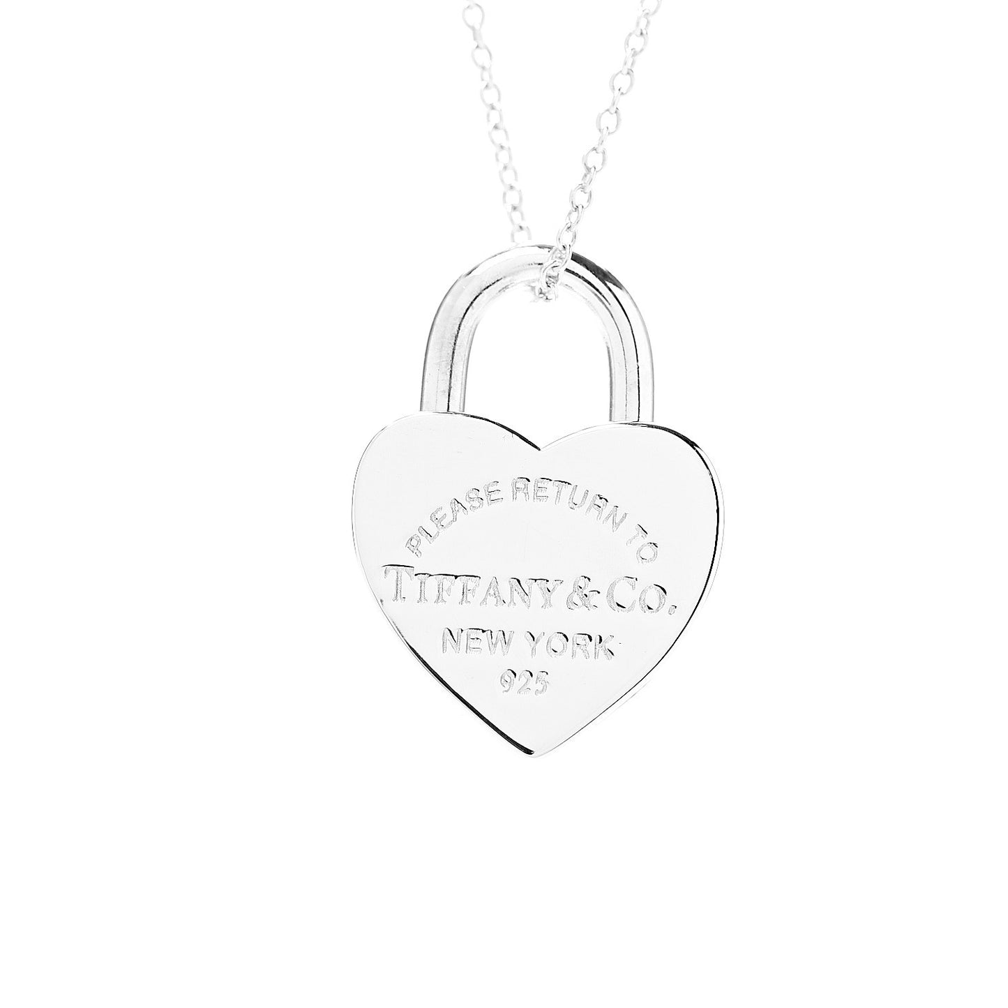 Sterling Silver Return to Heart Lock Pendant Necklace