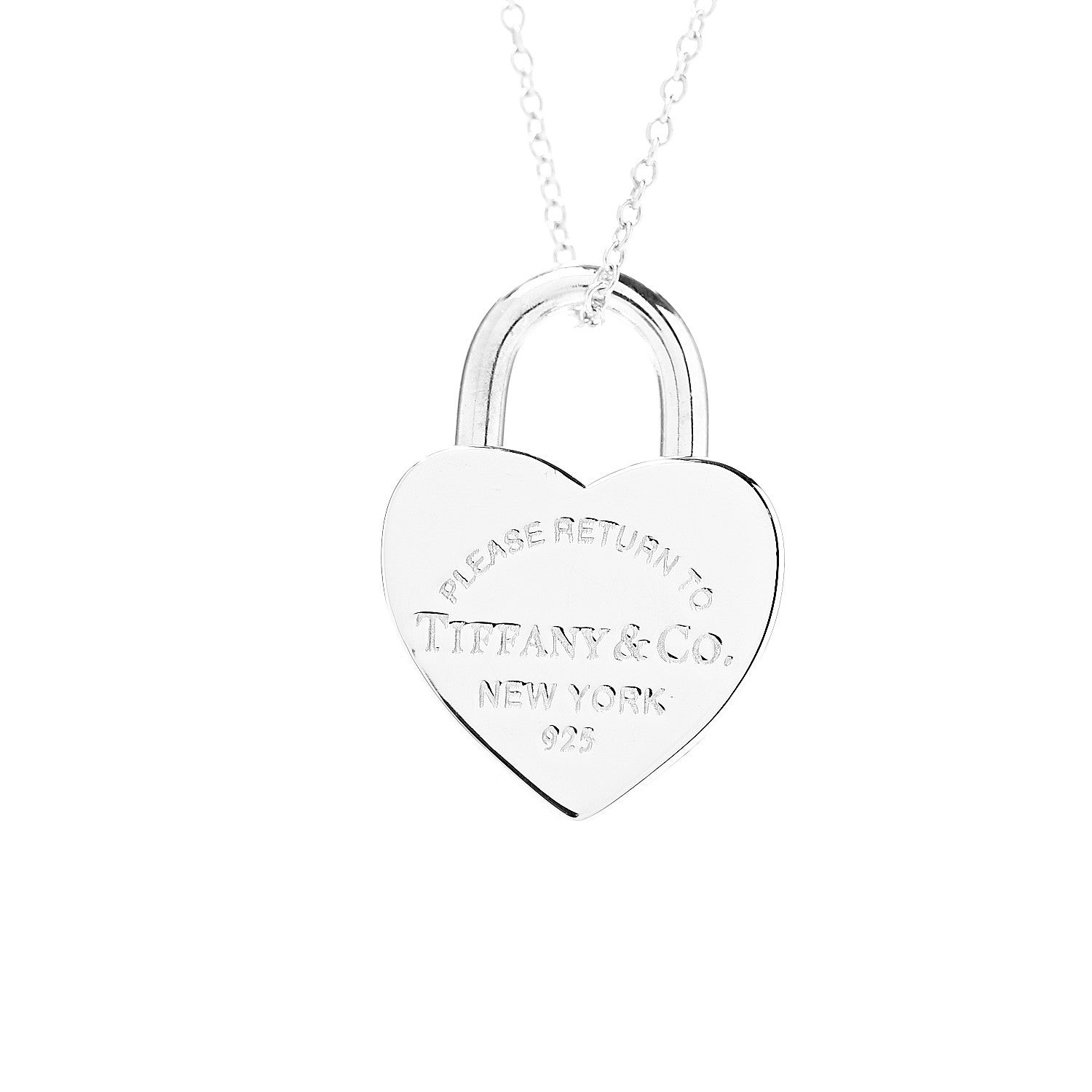 Tiffany Sterling Silver Return to Heart Lock Pendant Necklace 3 of 5