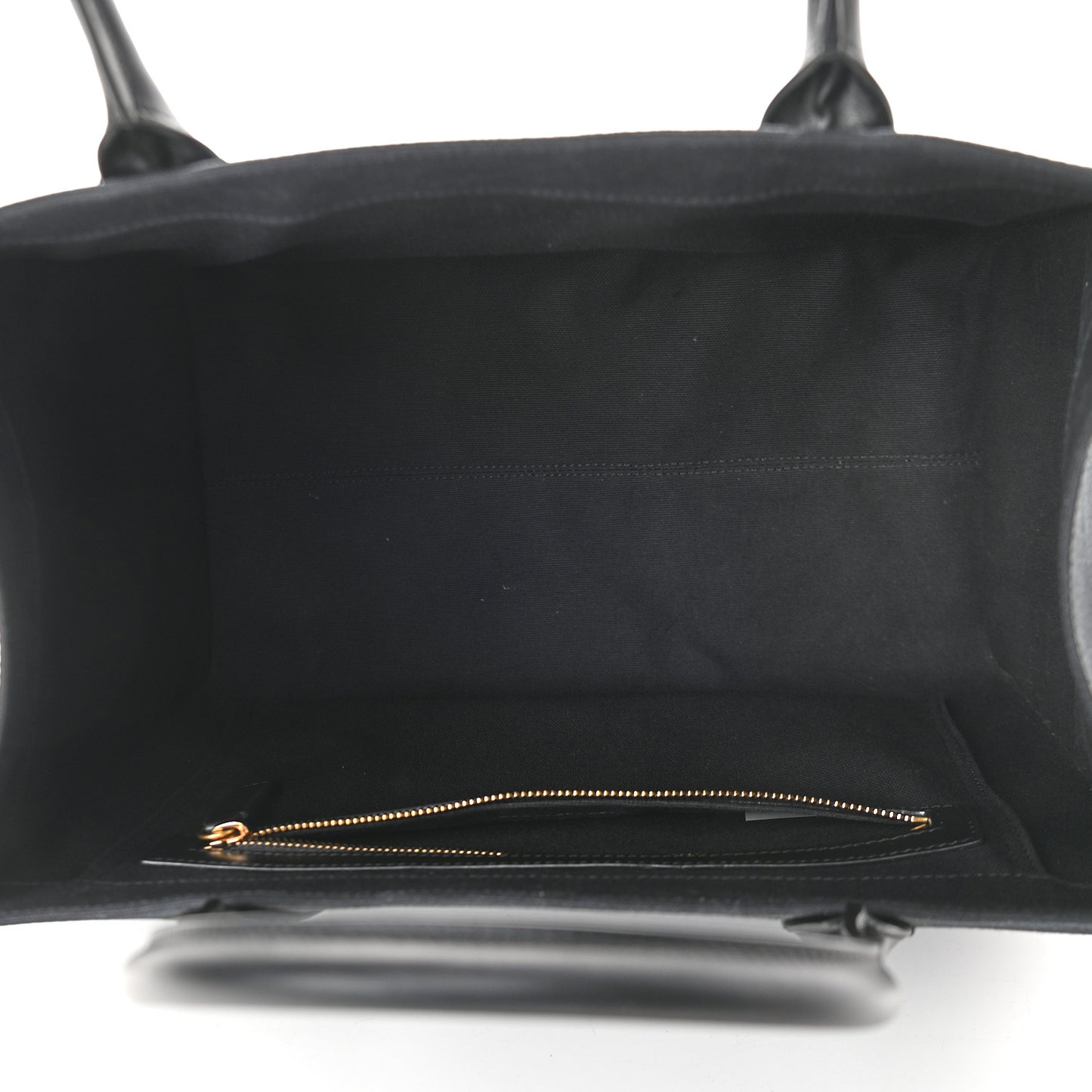 Canvas Suppler Calfskin Cabas GV Signature Tote Black