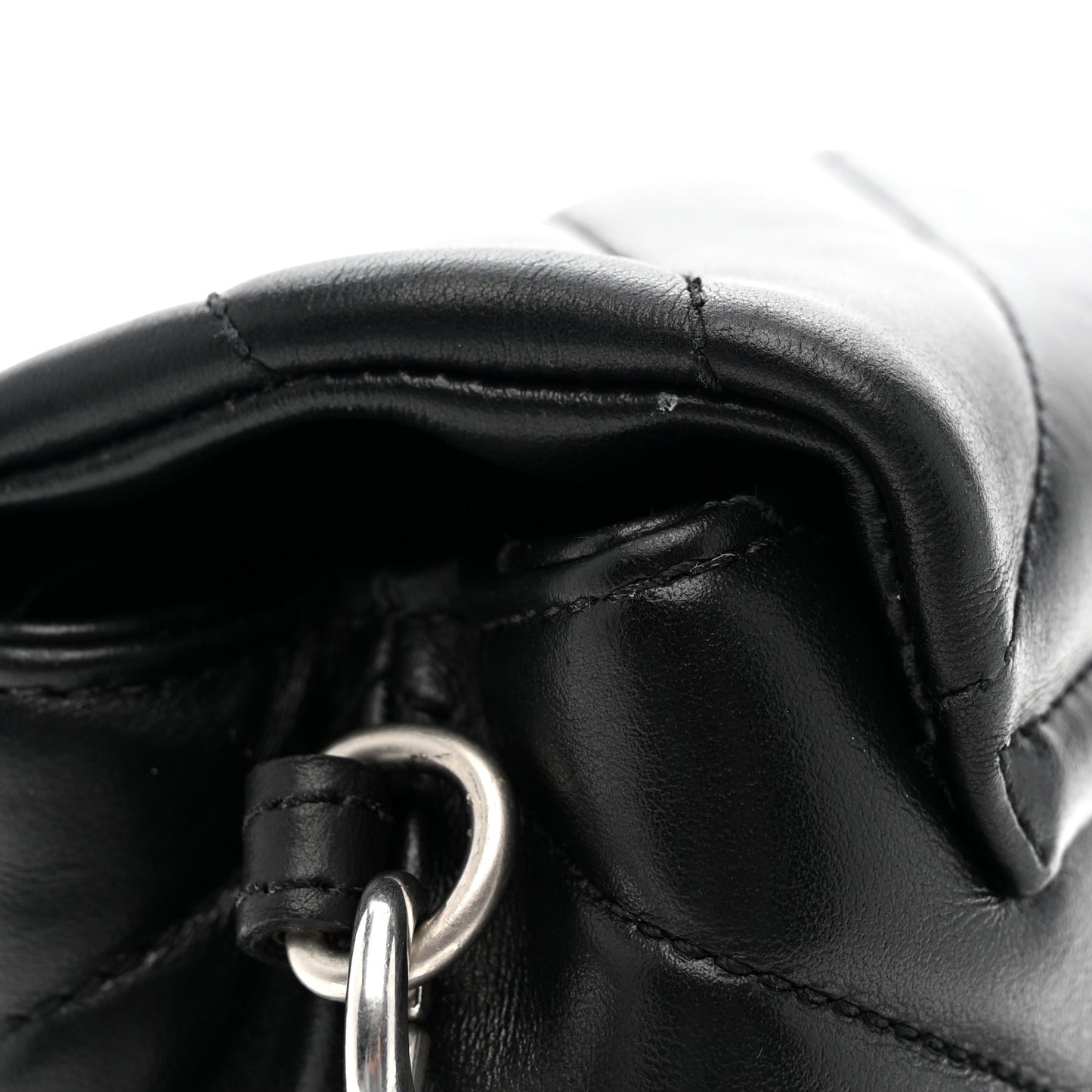 Calfskin Y Quilted Monogram Toy Loulou Crossbody Bag Black