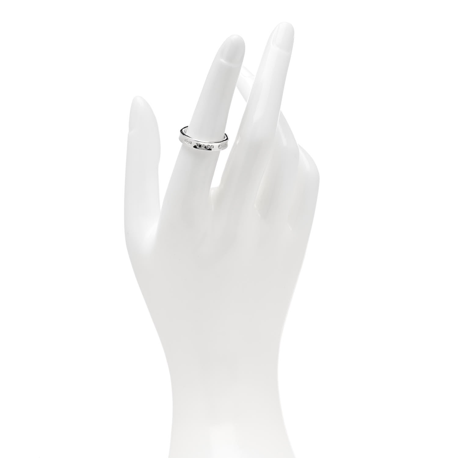 Tiffany Sterling Silver Narrow 1837 Band Ring 52 6 2 of 6