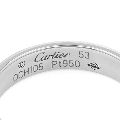 Cartier Platinum 3.5mm LOVE Wedding Band Ring 53 6.25 4 of 5