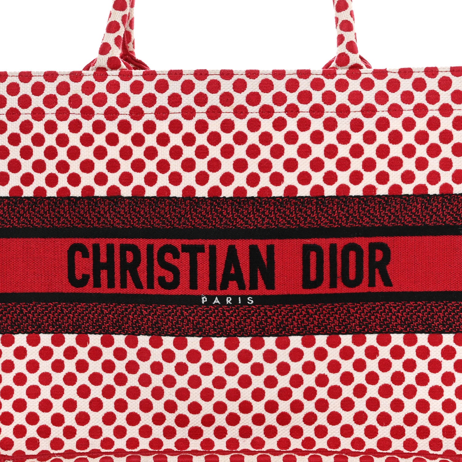 Christian Dior Canvas Medium DiorAmour Dots Book Tote Red 8 of 16