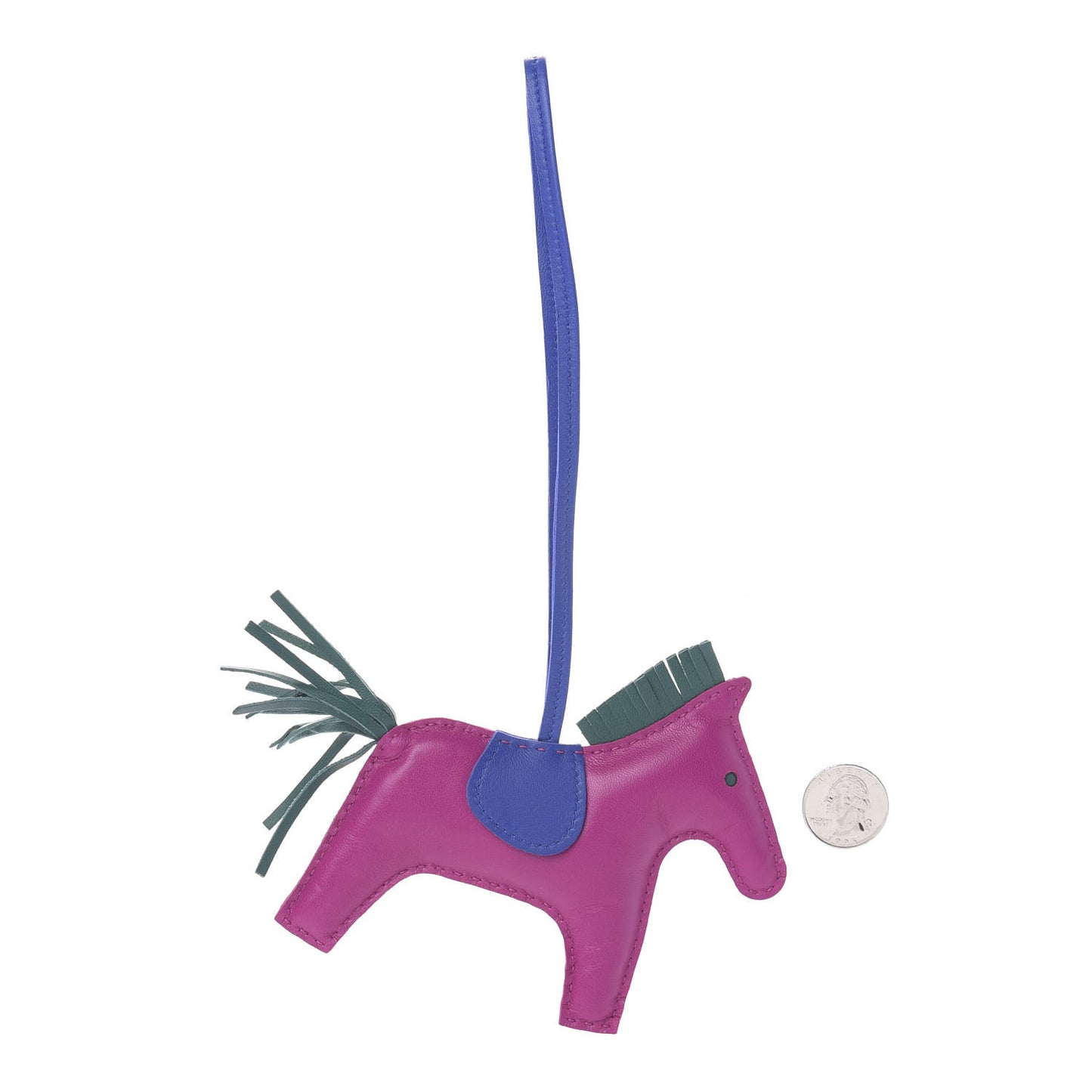 Milo Lambskin Grigri Rodeo Horse Bag Charm MM Rose Pourpre Malachite Bleu Electrique