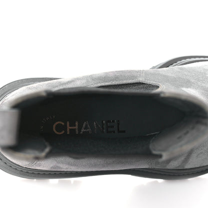 Chanel Suede Lambskin Cap Toe Ankle Boots 36.5 Grey 9 of 9