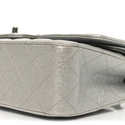 Chanel Glittered Metallic Caviar Quilted Medium Double Flap Silver 9 of 9