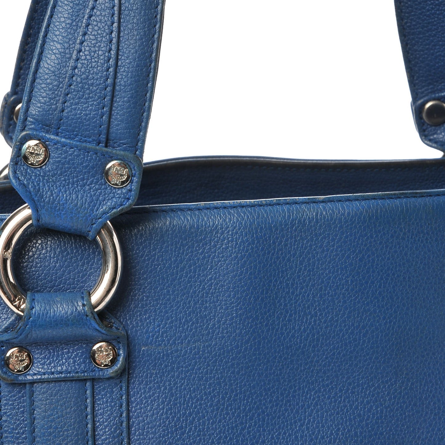 Calfskin Studded Tote Bag Blue