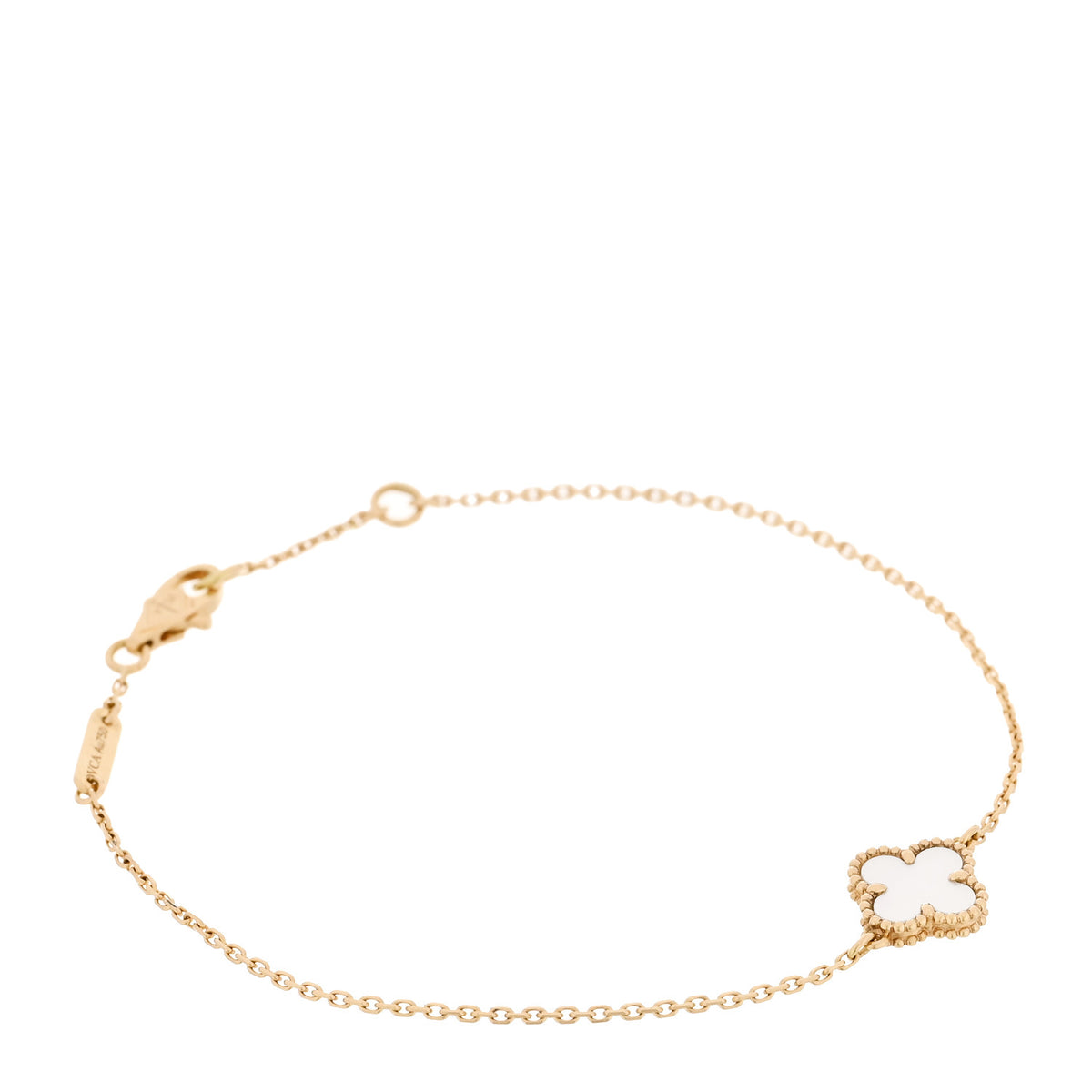 18K Yellow Gold Mother of Pearl Sweet Alhambra Bracelet