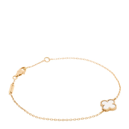 Van Cleef & Arpels 18K Yellow Gold Mother of Pearl Sweet Alhambra Bracelet 1 of 5