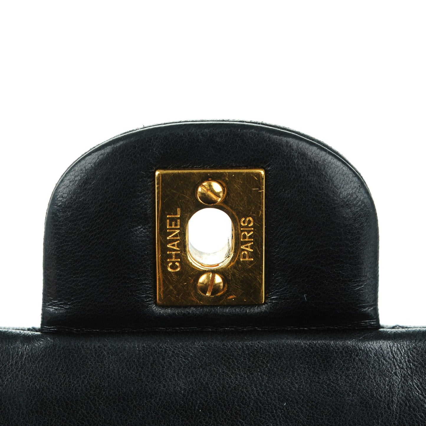 Lambskin Quilted Medium Double Flap Black