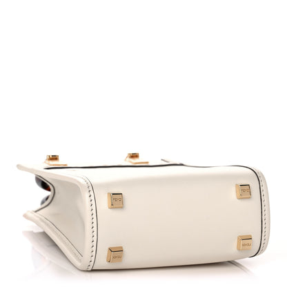 Fendi Vitello King Plexiglass Logo Embossed Mini Fendi Sunshine Shopper Tote White Ice 4 of 10