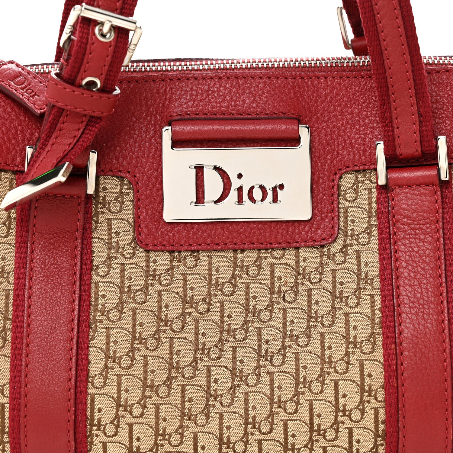 Christian Dior Monogram Street Chic Boston Red Beige 8 of 10