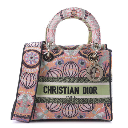 Christian Dior Canvas Embroidered Cannage Medium Lady Dior 1 of 9