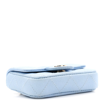 Chanel Caviar Quilted Flap Chain Waist Bag Light Blue 4 of 11