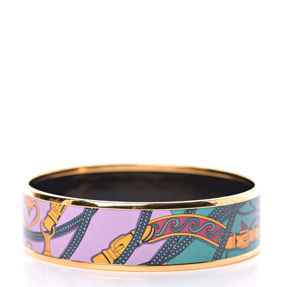Hermes Enamel Printed Festival des Amazones Wide Bracelet 65 Vie D Artiste 3 of 6