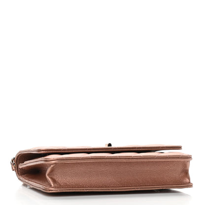 Chanel Metallic Grained Calfskin Quilted 2.55 Reissue Wallet on Chain WOC Copper Pink 4 of 12