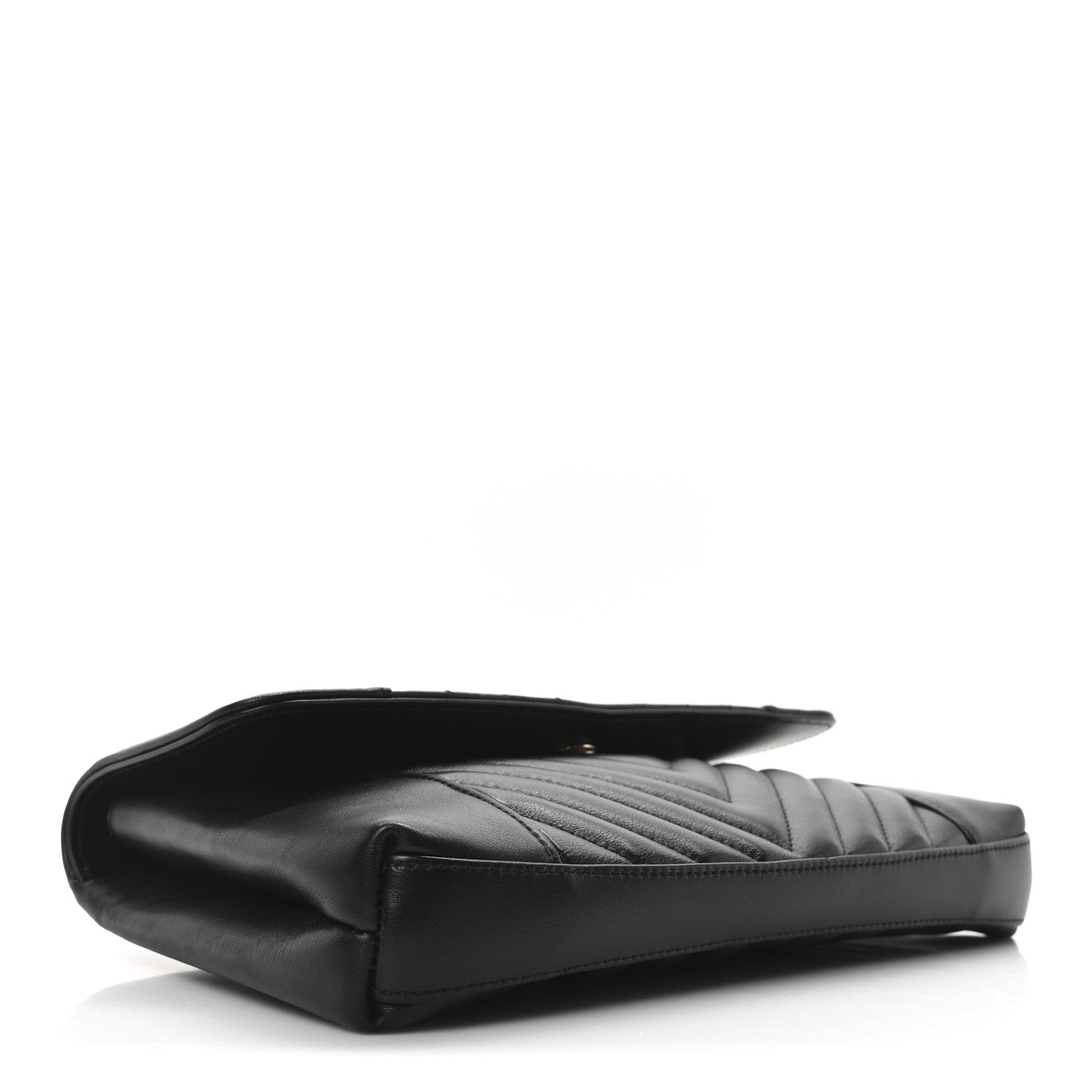 Chanel Calfskin Quilted Daily Chevron Clutch Black 4 of 10