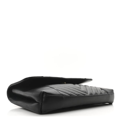 Chanel Calfskin Quilted Daily Chevron Clutch Black 4 of 10