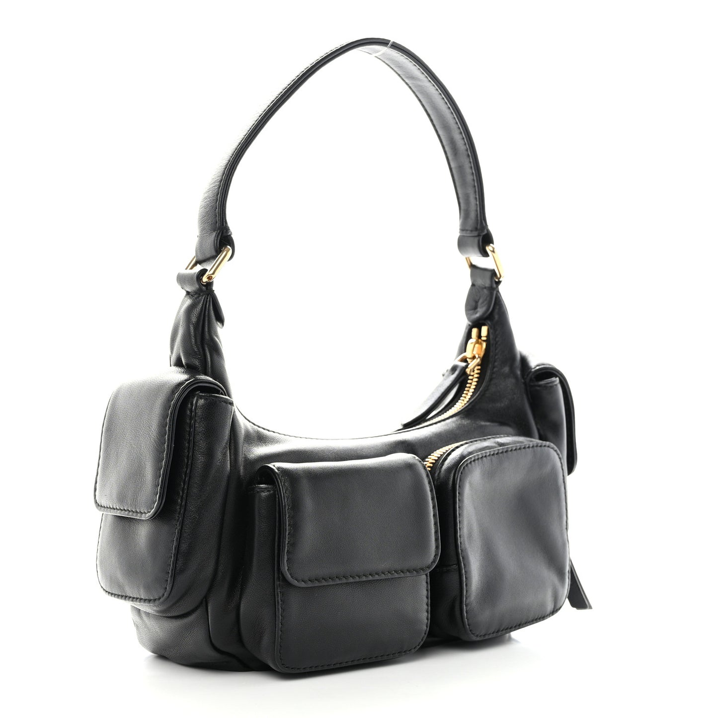 Nappa Multi Pocket Hobo Black