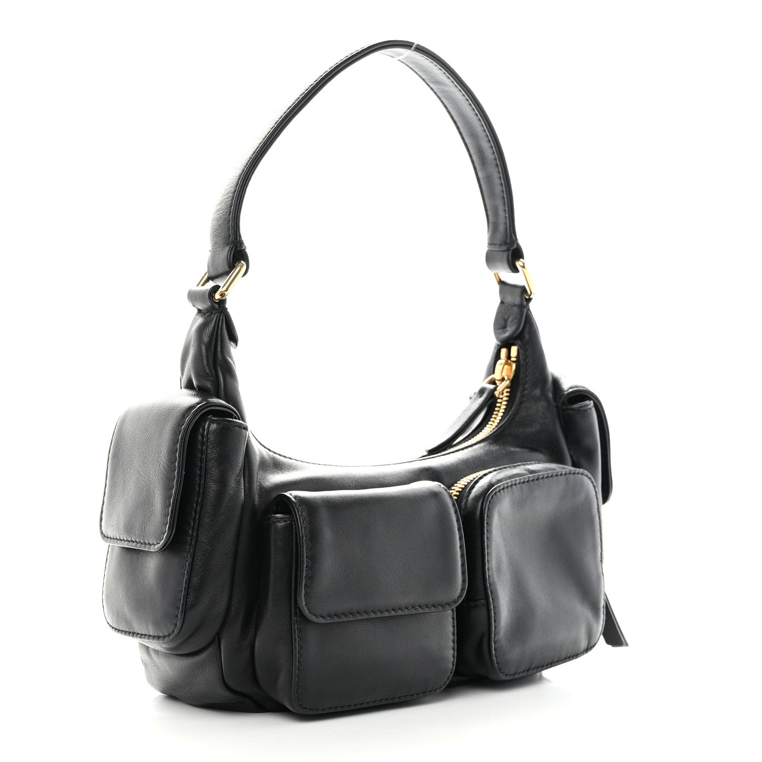 Miu Miu Nappa Multi Pocket Hobo Black 3 of 10