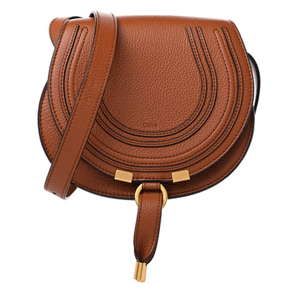 Chloe Grained Calfskin Small Marcie Saddle Bag Tan 1 of 8