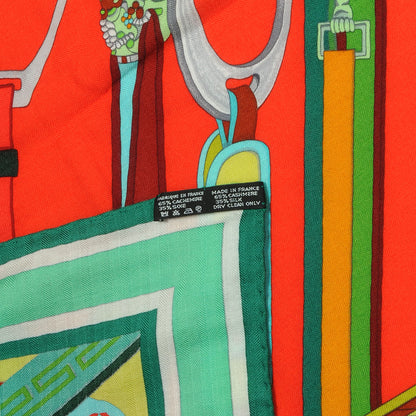 Hermes Cashmere Silk Concours D Etriers Shawl GM 140 Emeralde 6 of 6