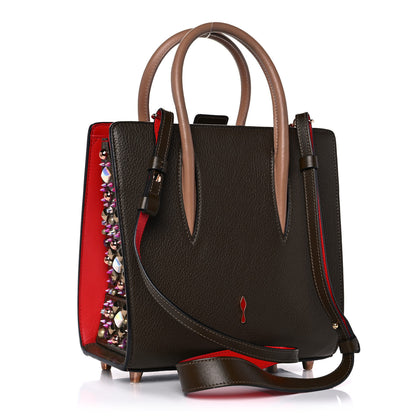 Christian Louboutin Calfskin Embroidered Beaded Small Paloma Multicolor Brown 3 of 20