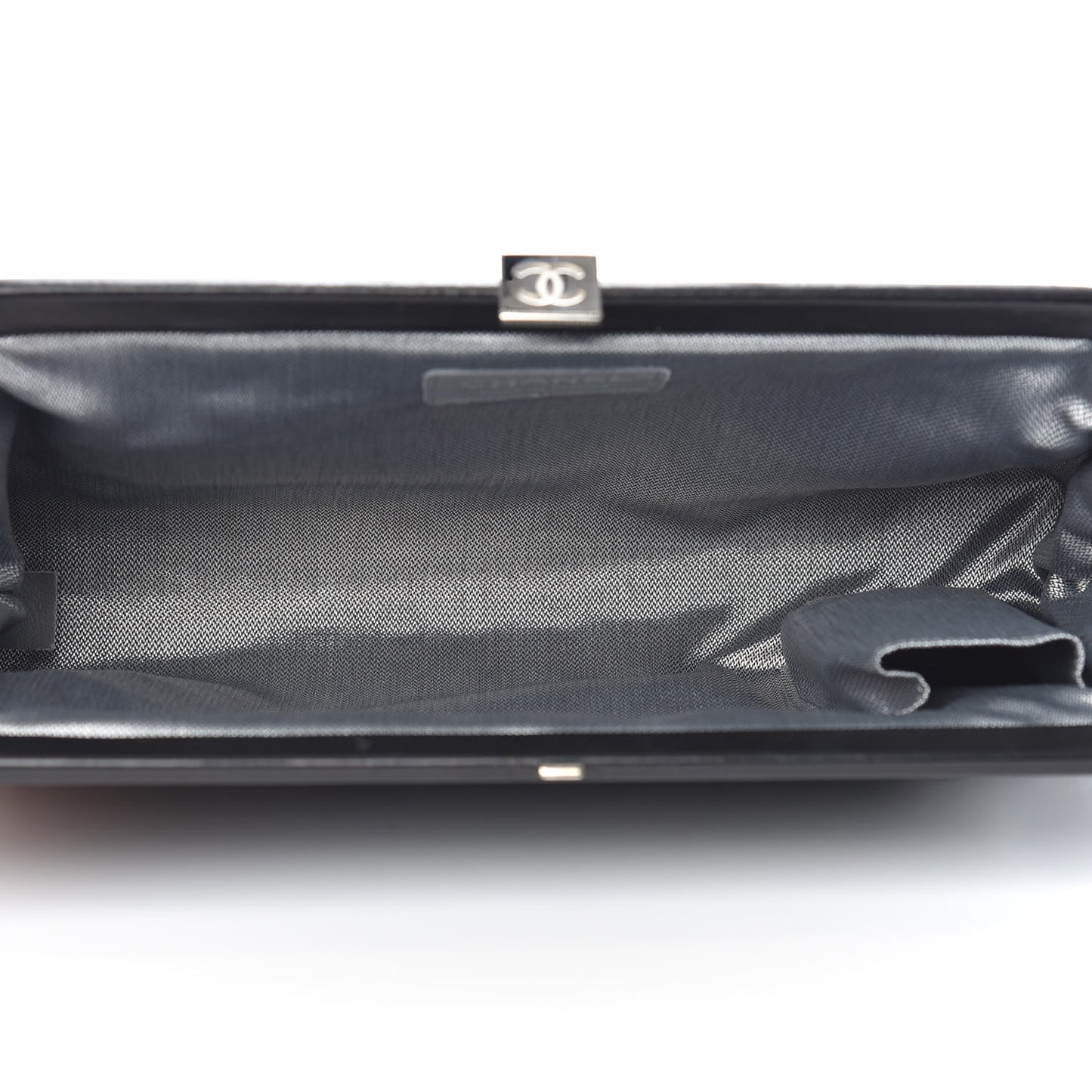Lambskin Vertical Quilted Mademoiselle Clutch Black