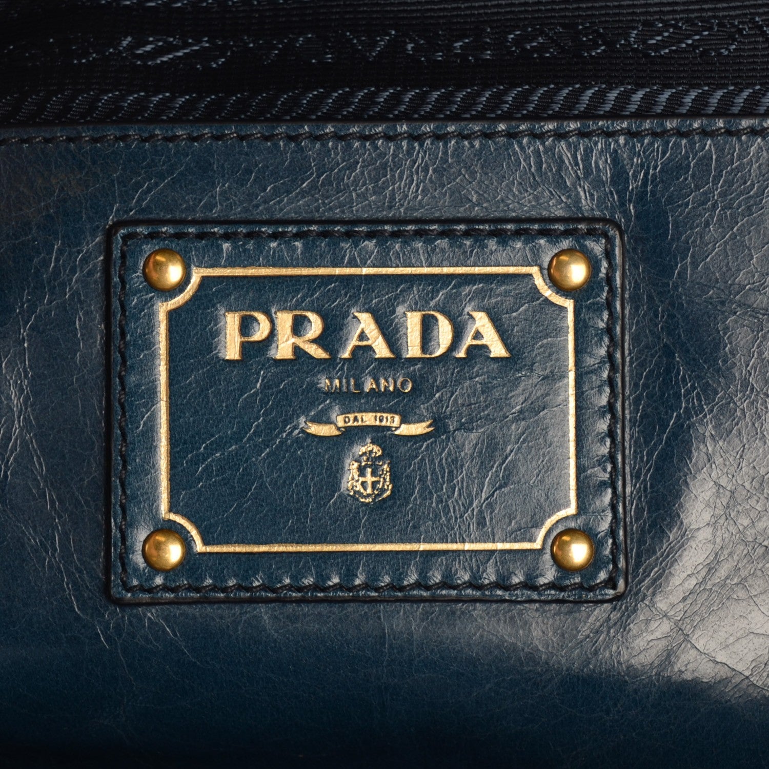 Prada Vitello Shine Tote Denim 9 of 11