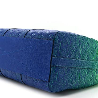 Louis Vuitton Taurillon Illusion Keepall Tote Bleu Vert 9 of 10