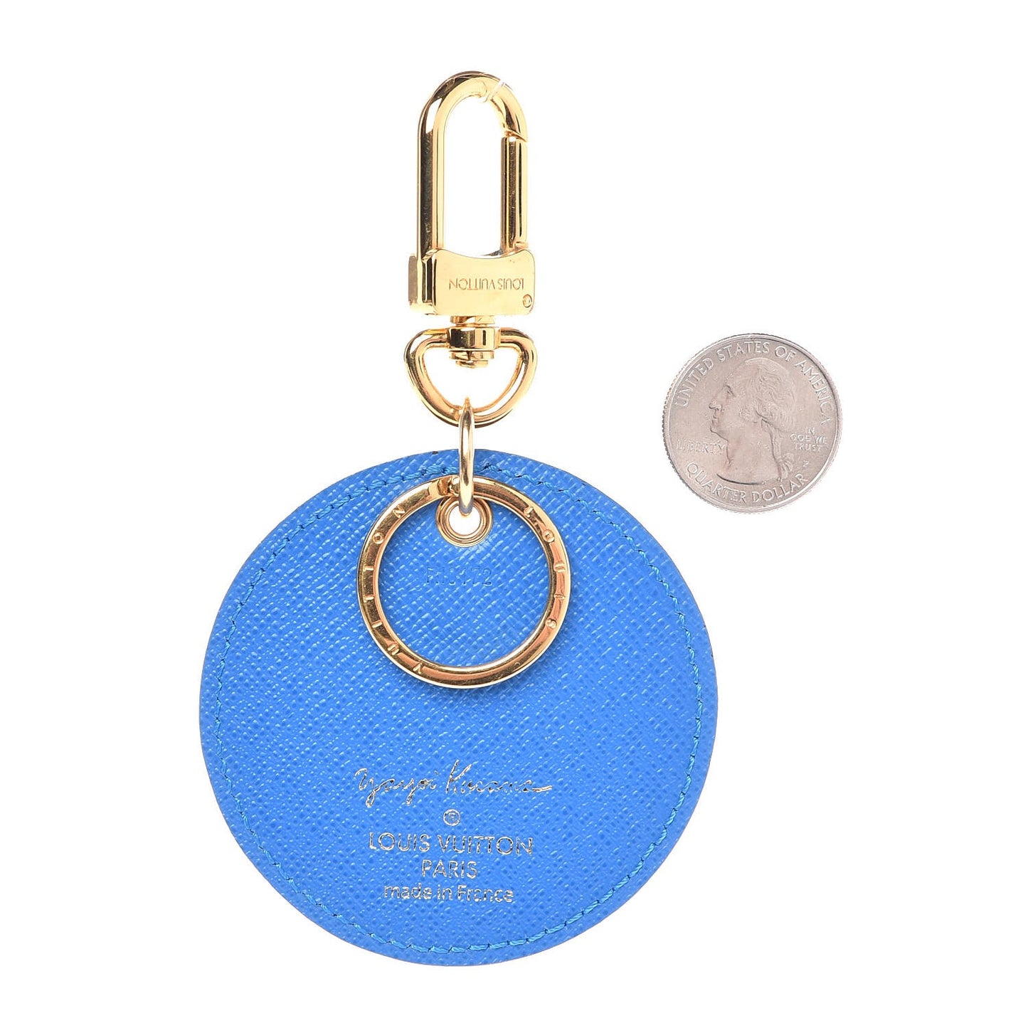 Monogram Kusama Pumpkin Dots Key Ring Blue