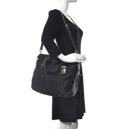 Prada Tessuto Nylon Jacquard Logo Tote Black 2 of 9