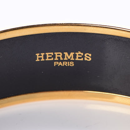 Hermes Enamel Printed Wide Ex Libris Bracelet 65 4 of 6