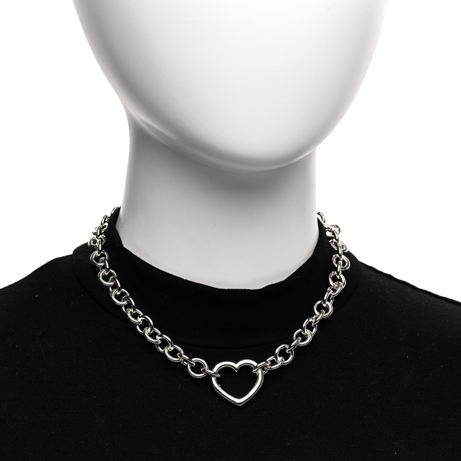 Tiffany Sterling Silver Heart Clasp Choker Necklace 2 of 4