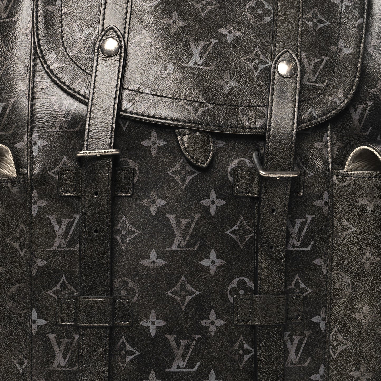 Brushed Monogram Eclipse Christopher MM Backpack Black