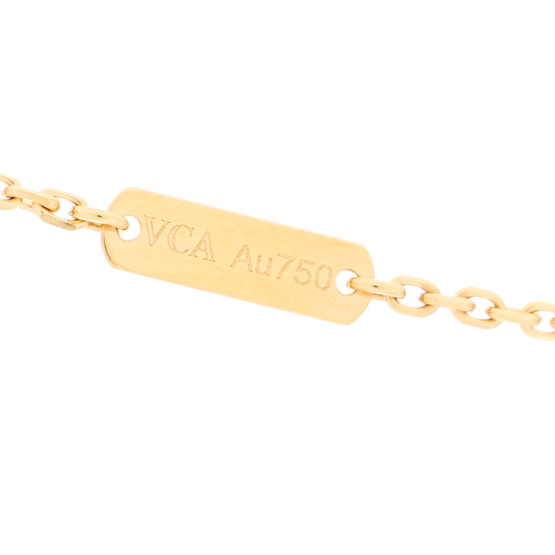 18K Yellow Gold Guilloche Vintage Alhambra Pendant Necklace