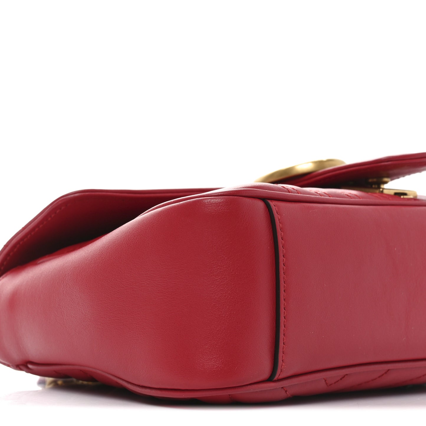 Calfskin Matelasse Small GG Marmont Shoulder Bag Hibiscus Red