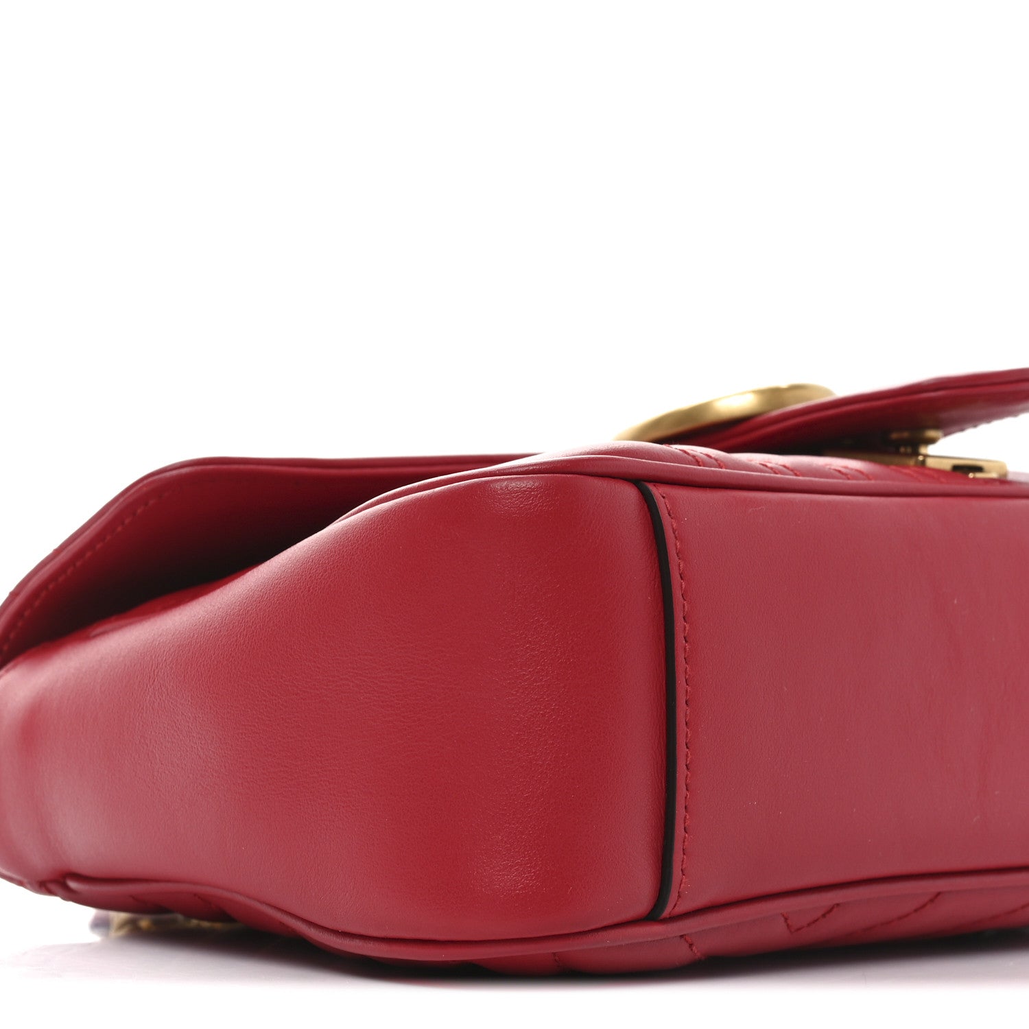 Gucci Calfskin Matelasse Small GG Marmont Shoulder Bag Hibiscus Red 9 of 10