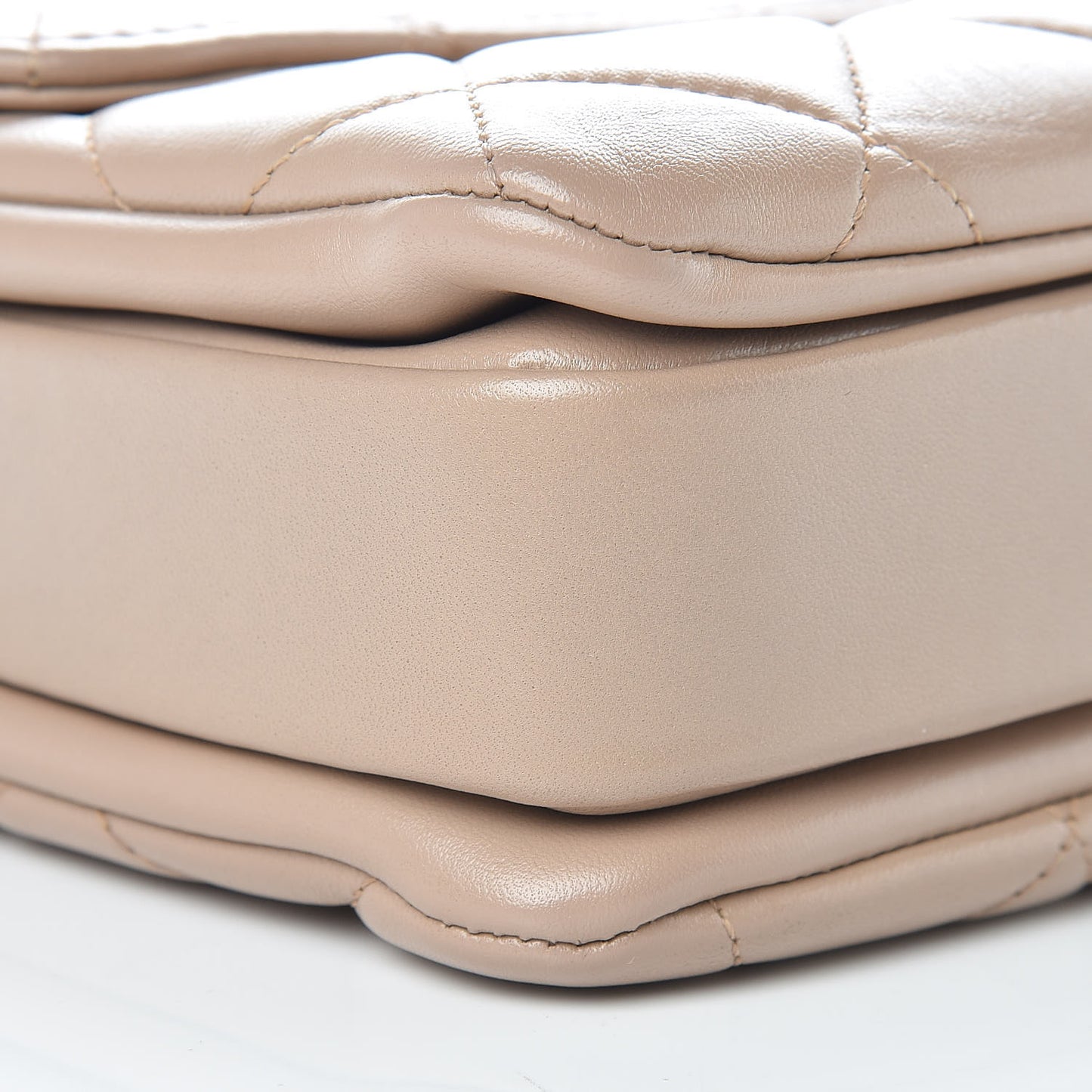 Lambskin Quilted Medium Trendy CC Flap Dual Handle Bag Beige