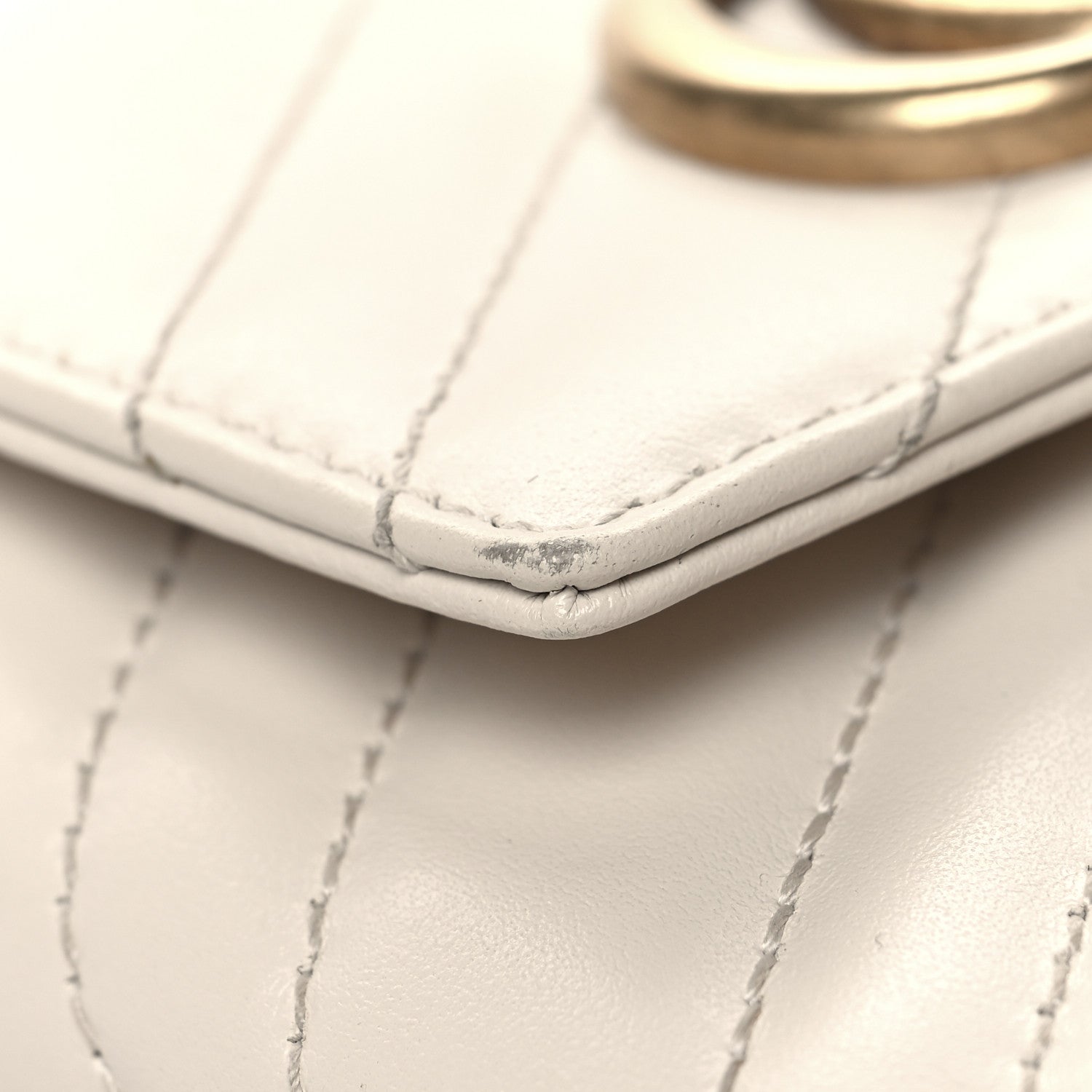 Gucci Calfskin Matelasse Mini GG Marmont Crossbody Bag White 11 of 14