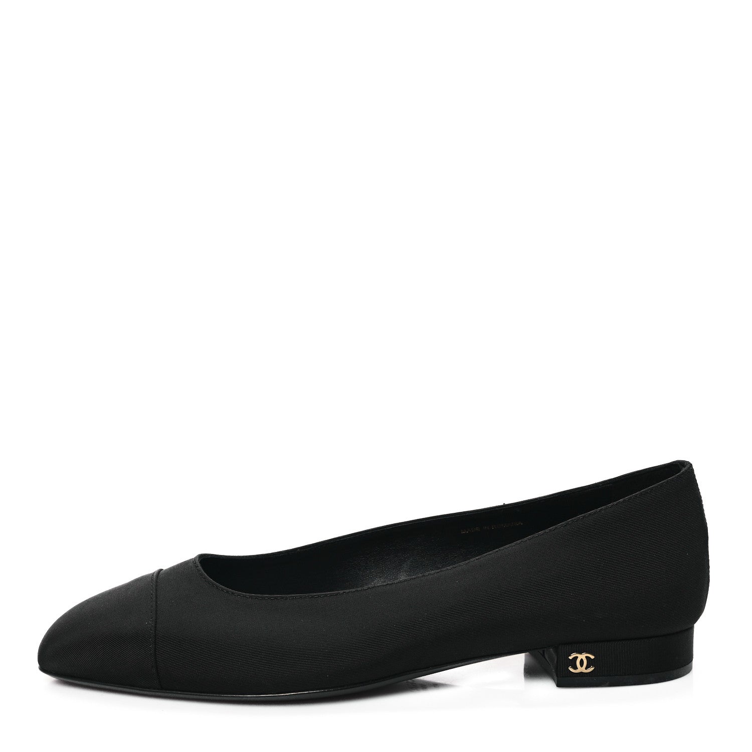 Chanel Grosgrain Cap Toe Uniform Ballerina Flats 40 Black 1 of 8