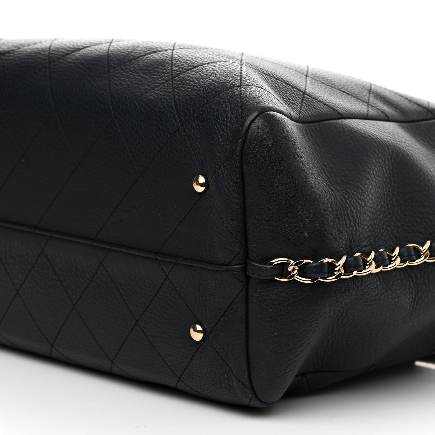 Chanel Bullskin Stitched Large Shopping Bag Black 10 of 11