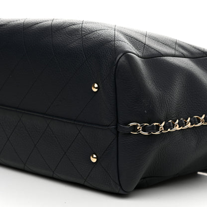Chanel Bullskin Stitched Large Shopping Bag Black 10 of 11